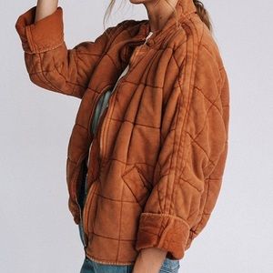 New free people dolman quilted jacket terra cotta size S